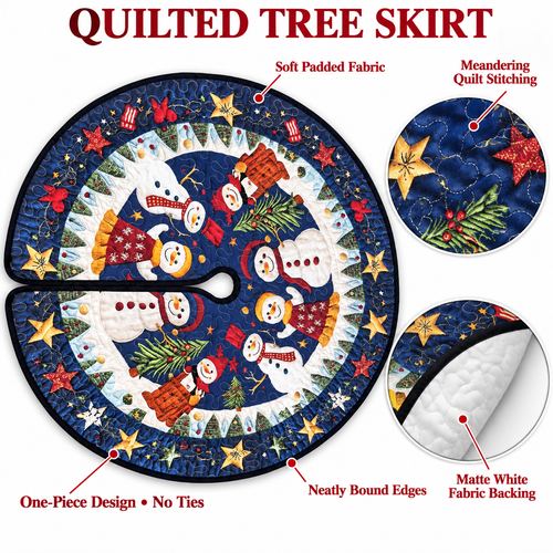 Christmas Houses Quilted Tree Skirt, Patchwork Xmas Tree Skirt, Holiday Decor, Xmas Tree Base Cover, Custom Tree Skirt XMASTS31