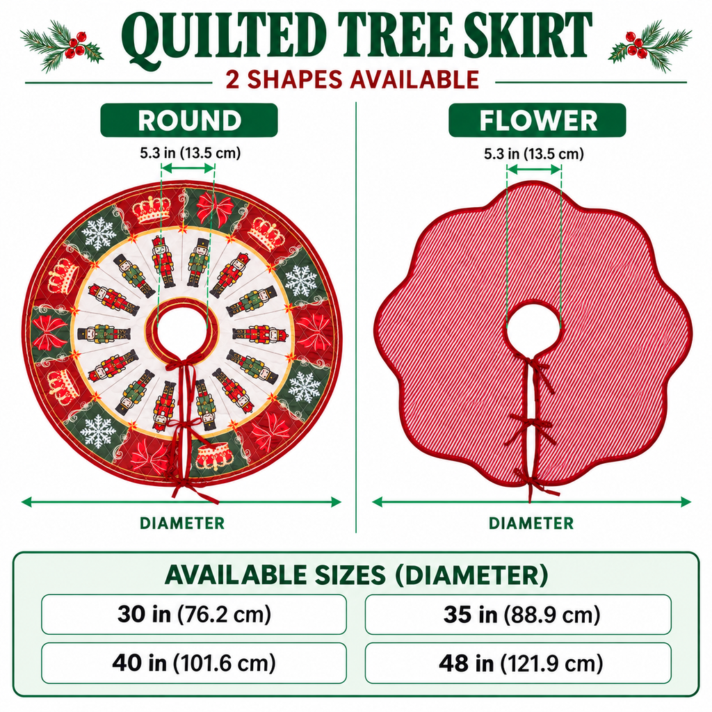 Gnome Quilted Tree Skirt, Patchwork Xmas Tree Skirt, Holiday Decor, Xmas Tree Base Cover, Custom Tree Skirt XMASTS08