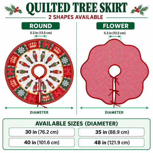 Cardinal Quilted Tree Skirt, Patchwork Xmas Tree Skirt, Holiday Decor, Xmas Tree Base Cover, Custom Tree Skirt XMASTS18