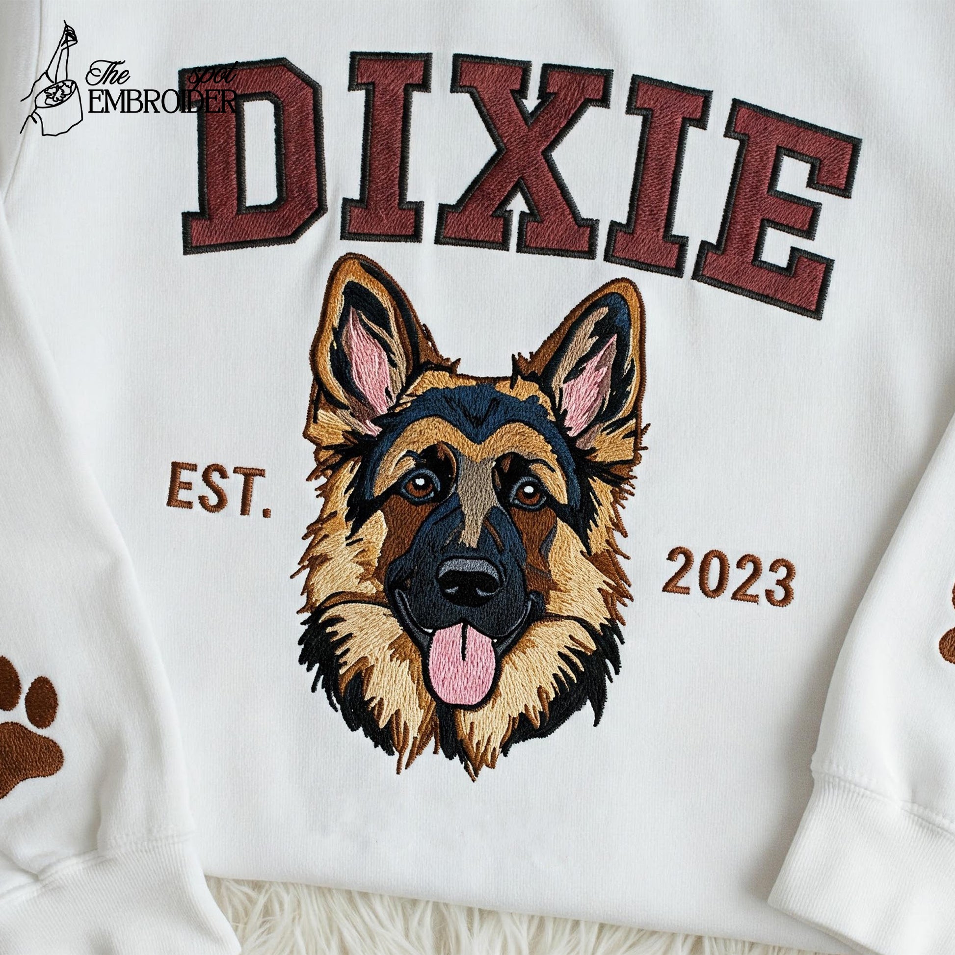 Pet Embroidered Sweatshirt Using Photo, Custom Dog Sweater, Embroidered Dog Crewneck gift for Pet Owner, Dog mom Gift for Pet Lover