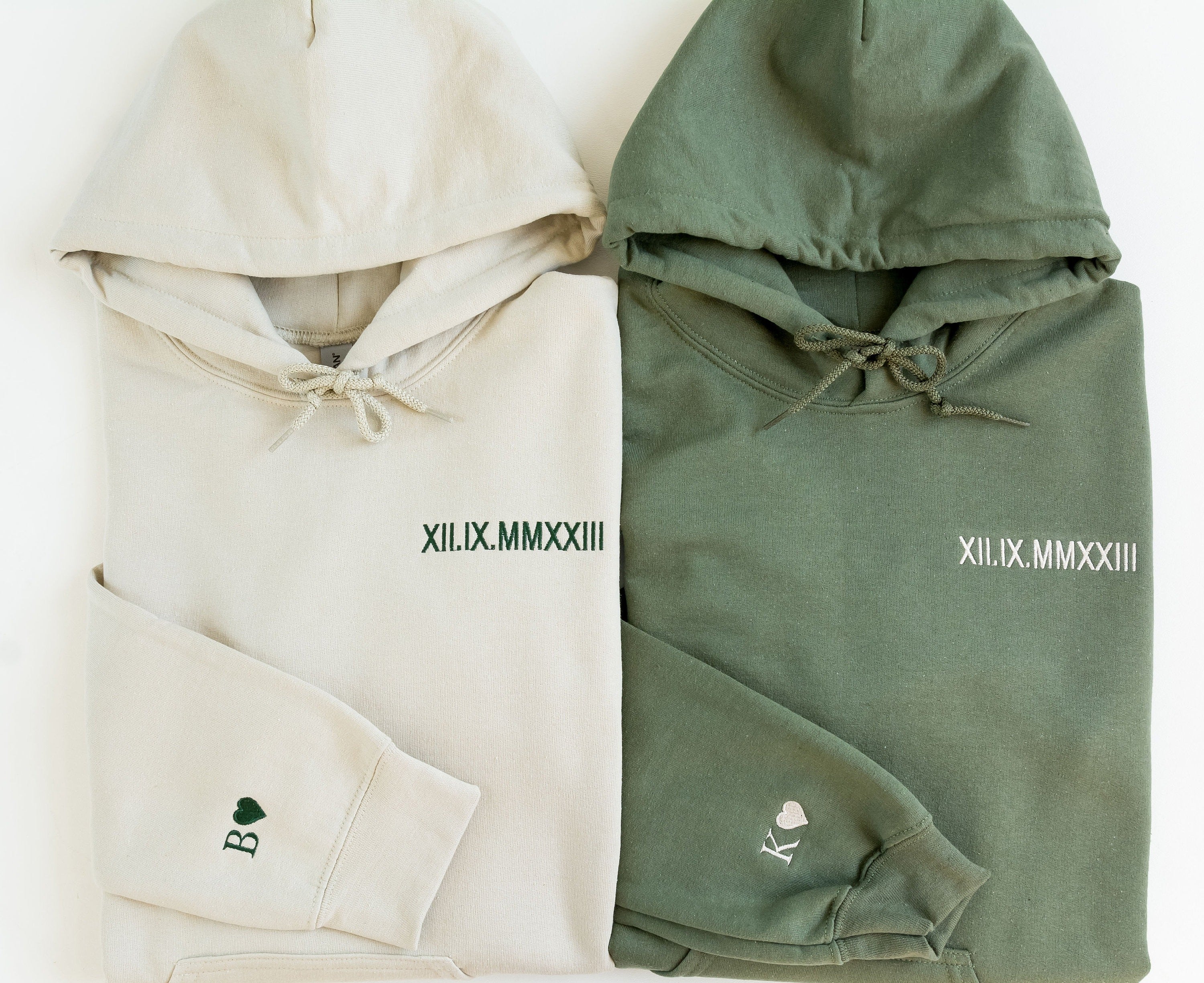 Anniversary Custom Embroidered Roman Numeral Hoodie, Anniversary Gift for Him, Couples Gift, Valentines Gift, Christmas Gift for Him