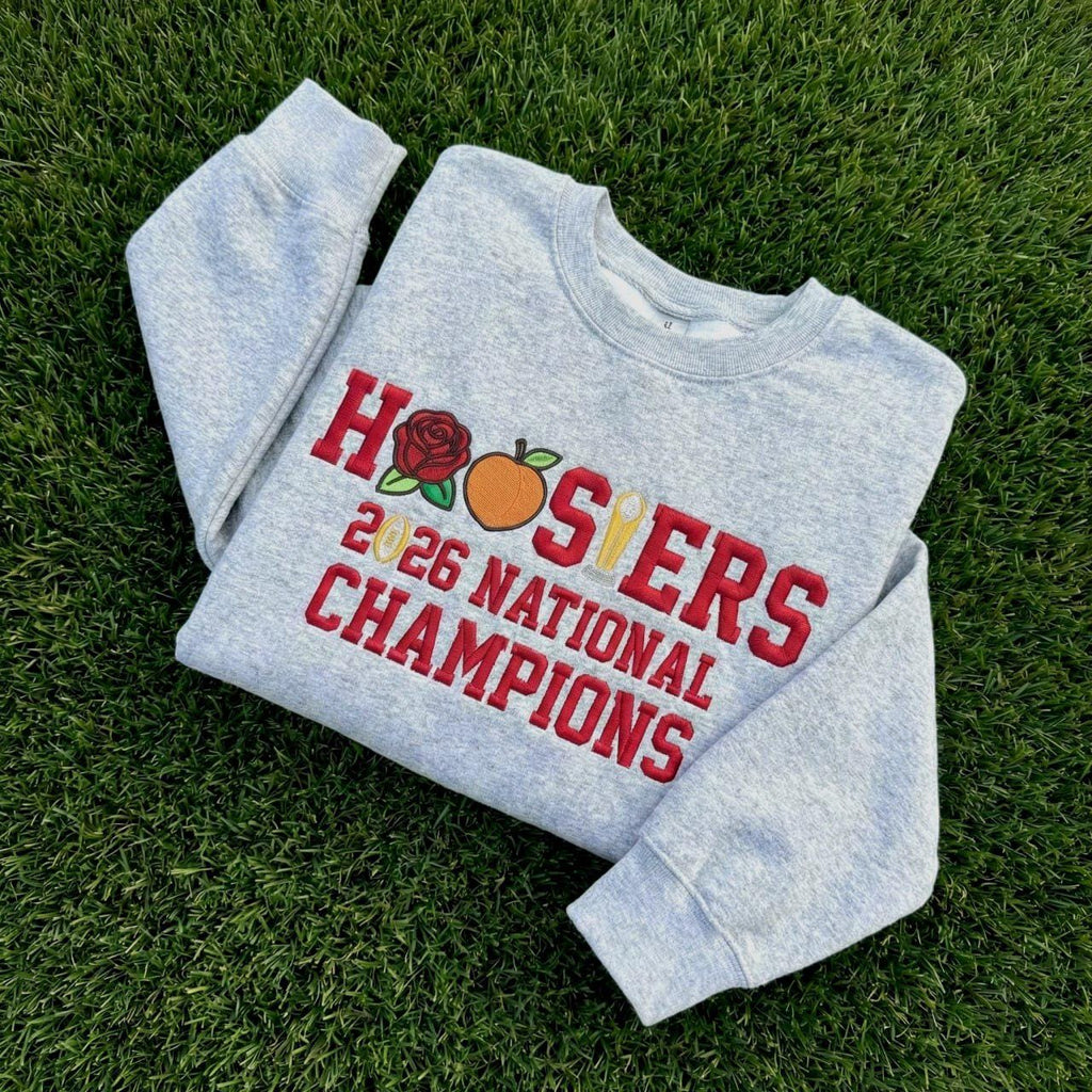 Indiana Football Embroidered 2026 National Champs Sweatshirt, Trendy Game Day T-Shirt, Unisex Hoodie, College Football Fan Gift