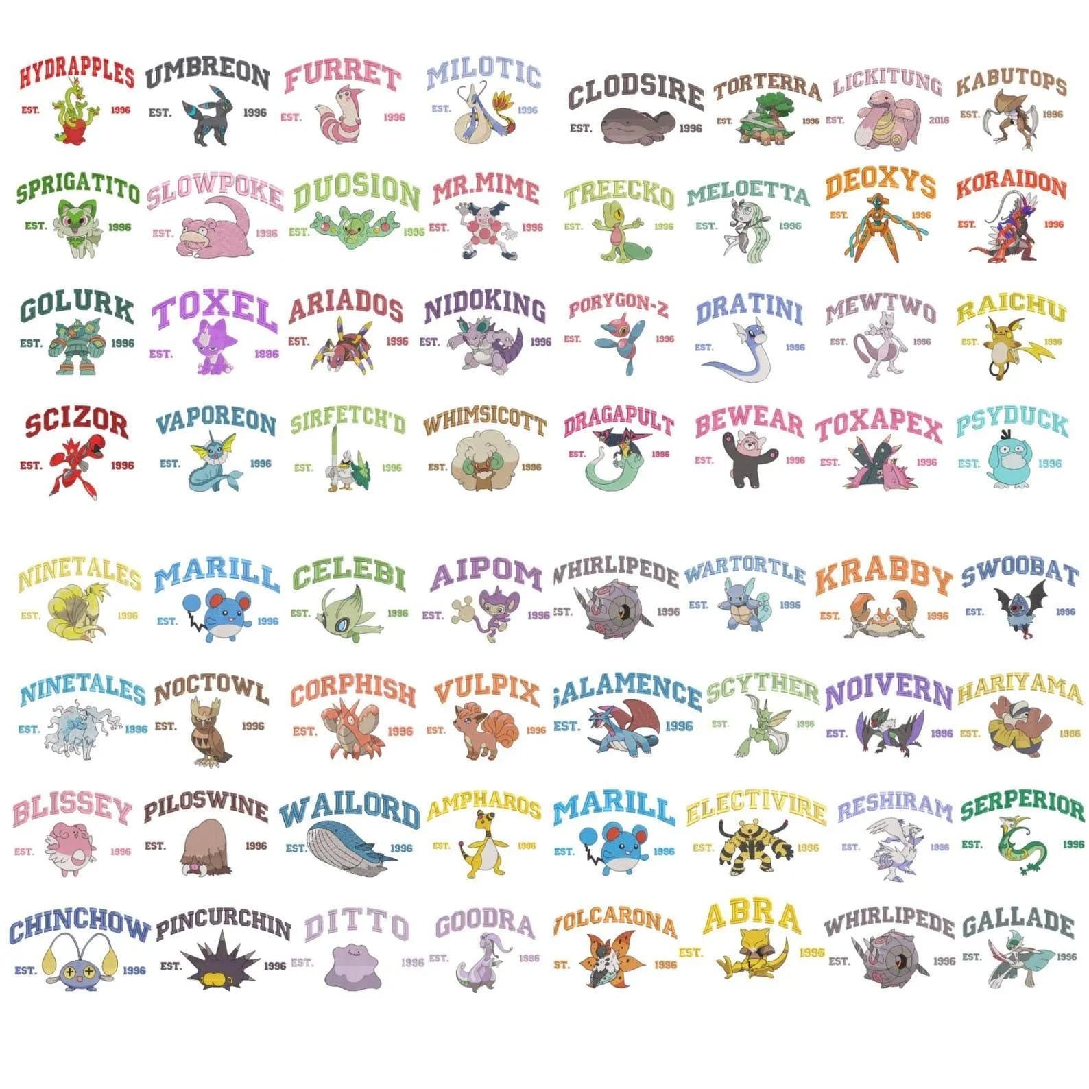 Custom Poke Anime Embroidered Sweatshirt, Personalized Character Crewneck, Gift for Her & Him