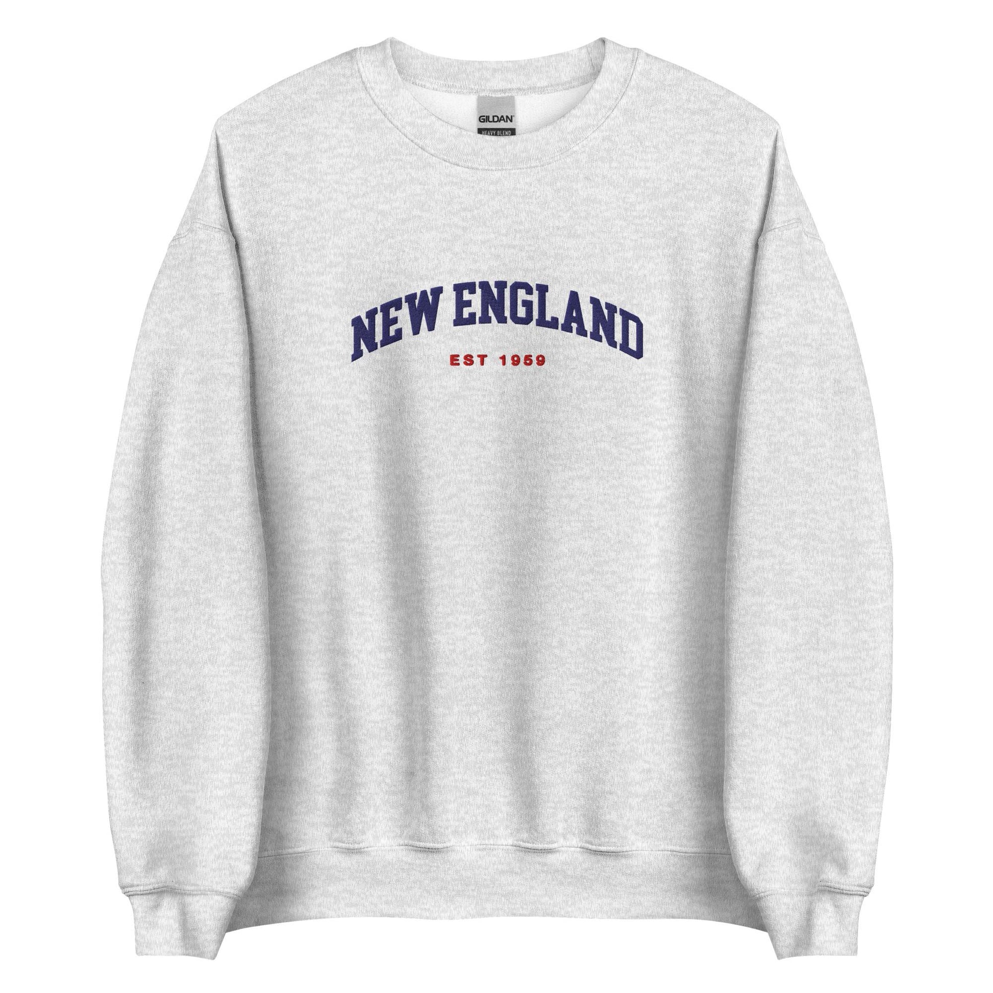 Embroidered New England Football Crewneck, Vintage Game Day Sweatshirt, Cozy Retro College Style fall pullover, UNISEX