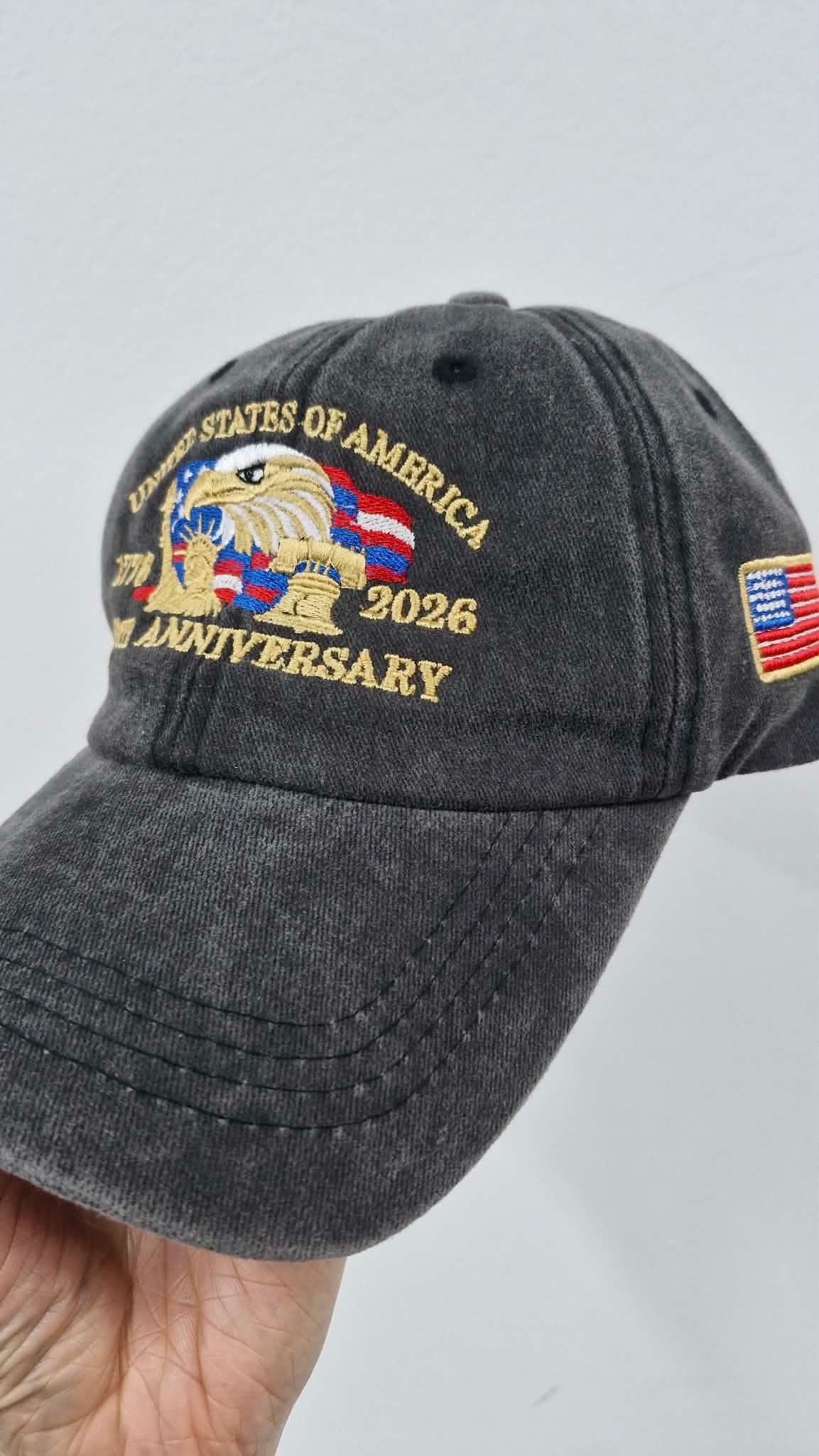 Embroidered 250th Anniversary Eagle Hat – Patriotic Eagle Embroidered Hat, Personalized Patriotic Cap