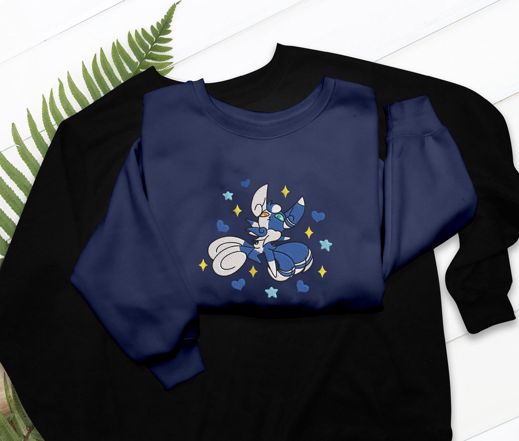 Leafeon PKM Embroidery, Embroidered Anime Sweatshirt, Embroidered Anime Shirt, Anime Lover Sweatshirt, Gift For Her (Copy)