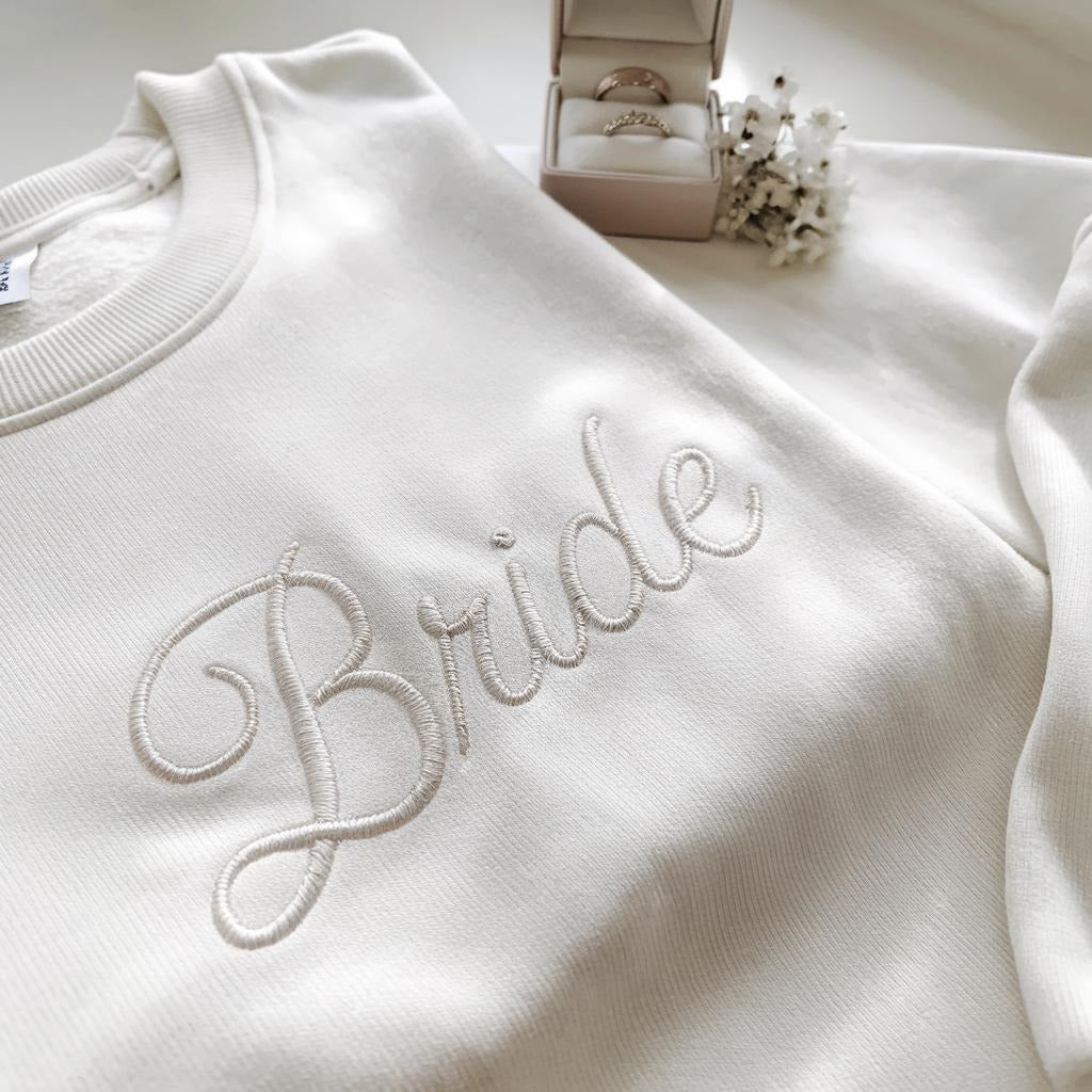 Embroidered Bride Sweatshirt, Personalized Bride Sweatshirt, Embroidered Sweatshirt, Embroidered Sweater, Bridal Shower Gifts, Groom Gifts