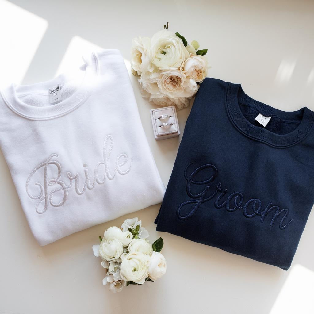 Embroidered Bride Sweatshirt, Personalized Bride Sweatshirt, Embroidered Sweatshirt, Embroidered Sweater, Bridal Shower Gifts, Groom Gifts