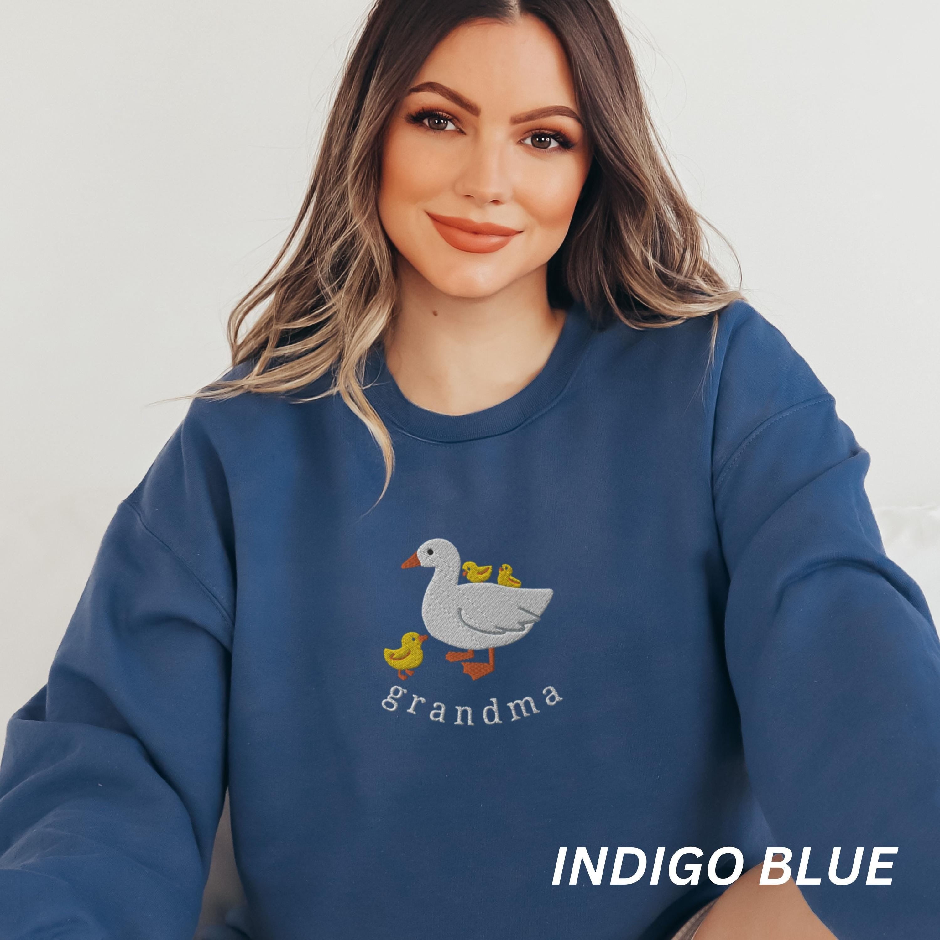 Cute Grandma Sweatshirt, Embroidered Grandma Duck and Baby Chicks, Nana Gifts, Grammy Gift, Grandmother Sweater, Grandma Cozy Sweat Shirt