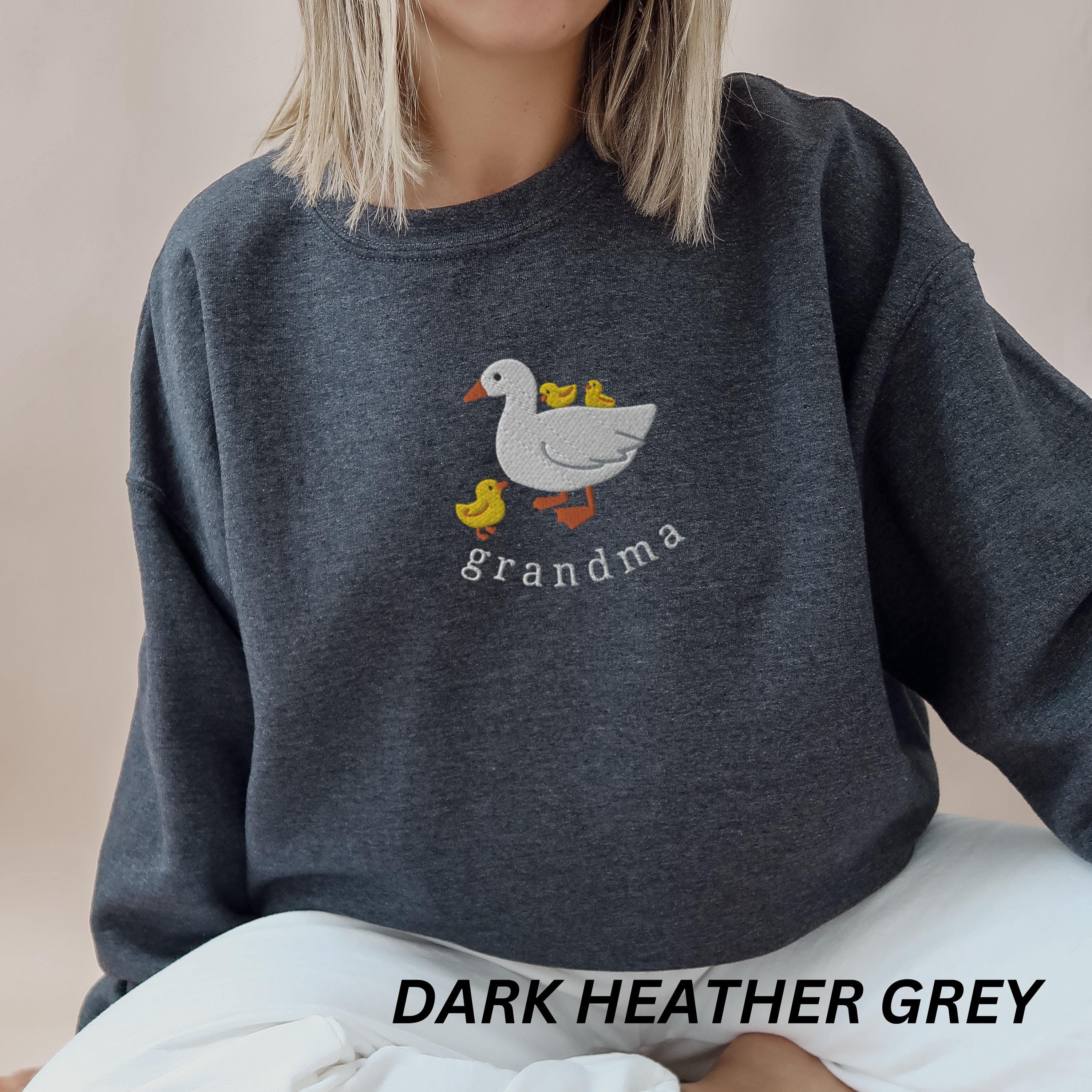 Cute Grandma Sweatshirt, Embroidered Grandma Duck and Baby Chicks, Nana Gifts, Grammy Gift, Grandmother Sweater, Grandma Cozy Sweat Shirt