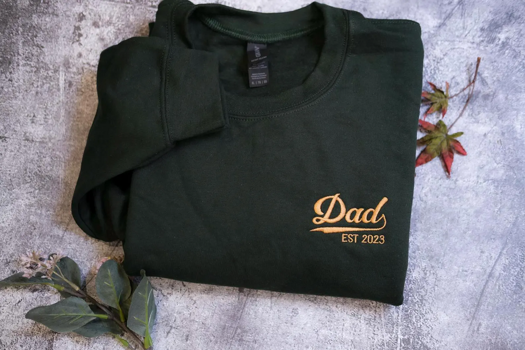 Custom Dad Est Embroidered Shirt, Personalized Father’s Day Gift for Dad