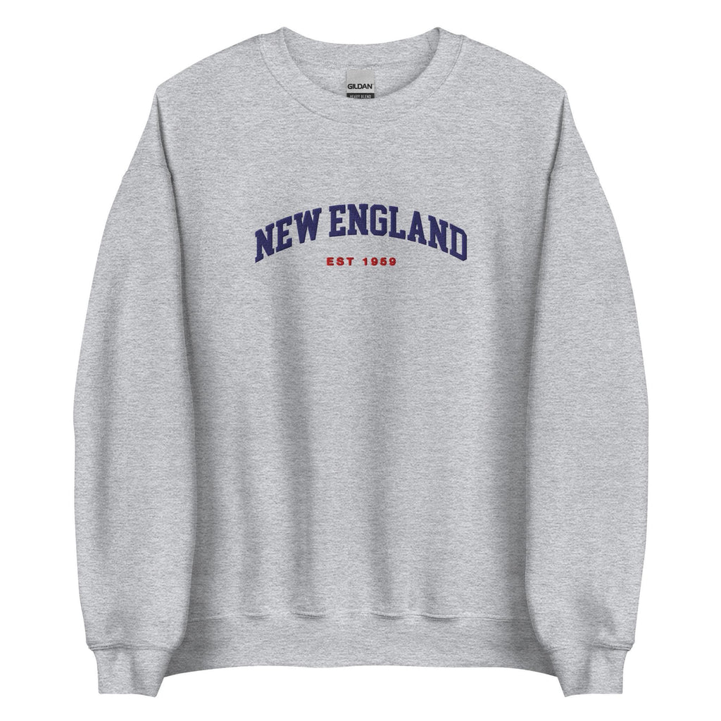 Embroidered New England Football Crewneck, Vintage Game Day Sweatshirt, Cozy Retro College Style fall pullover, UNISEX
