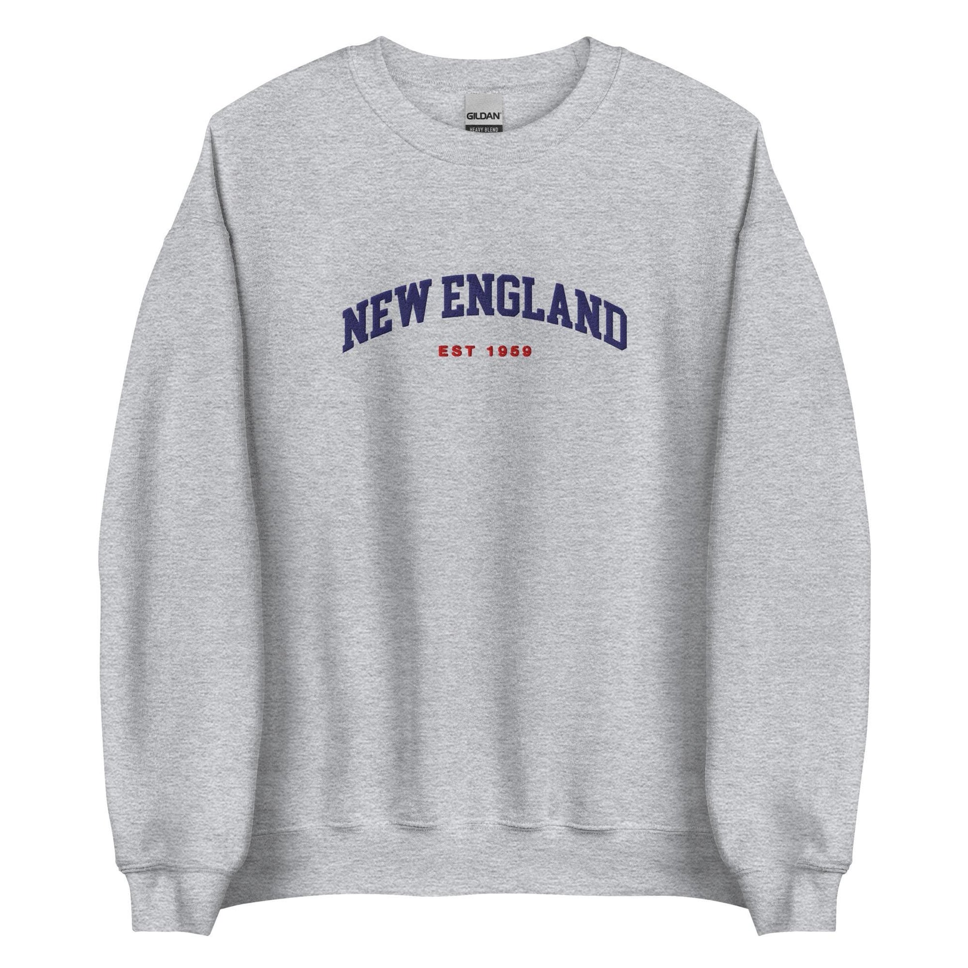Embroidered New England Football Crewneck, Vintage Game Day Sweatshirt, Cozy Retro College Style fall pullover, UNISEX