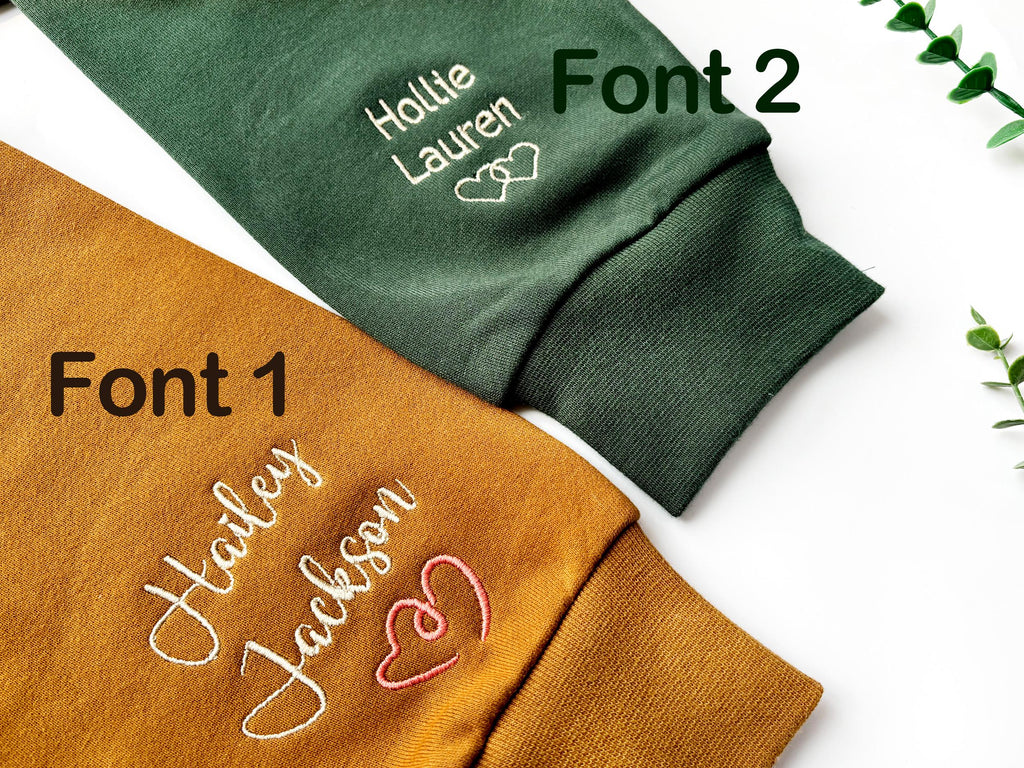 Custom Mama Embroidered Sweatshirt, Name On Sleeve With Heart, Mama Est Year Shirt, Grandma Shirt With Date, Gift For New Mom,Mothers Day Gift