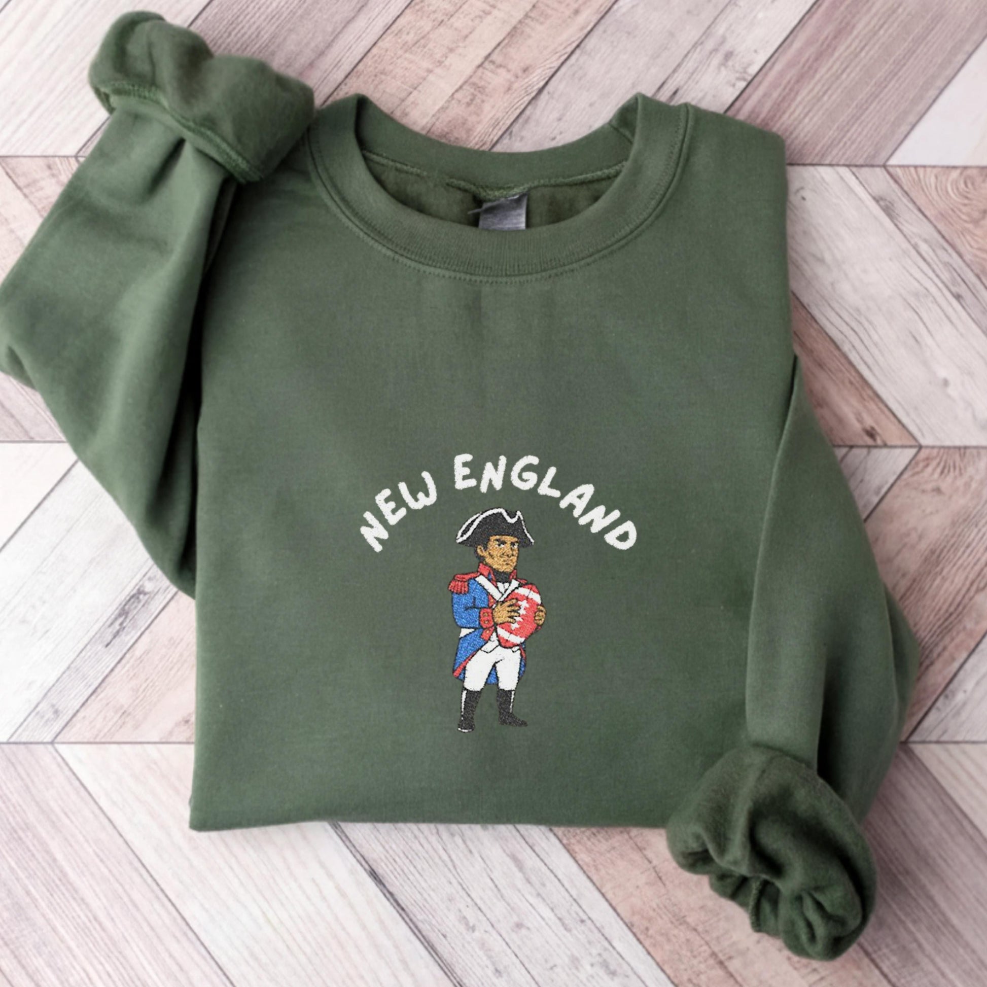 Embroidered New England Football Shirt – Vintage Game Day Sweatshirt | Unisex Sweater for Men & Women | Sports Fan Gift