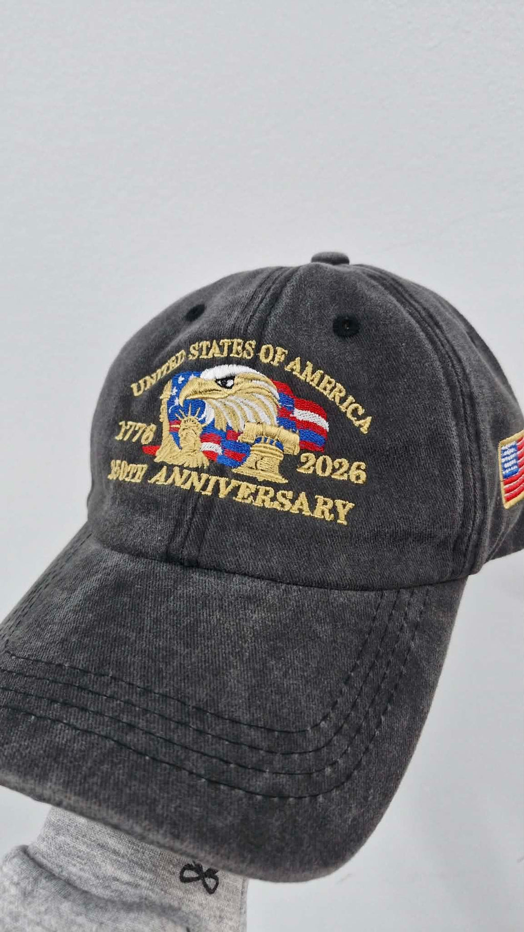 Patriotic Eagle Embroidered Hat – 250th Anniversary Eagle Hat, Personalized Patriotic Cap, USA Freedom Hat