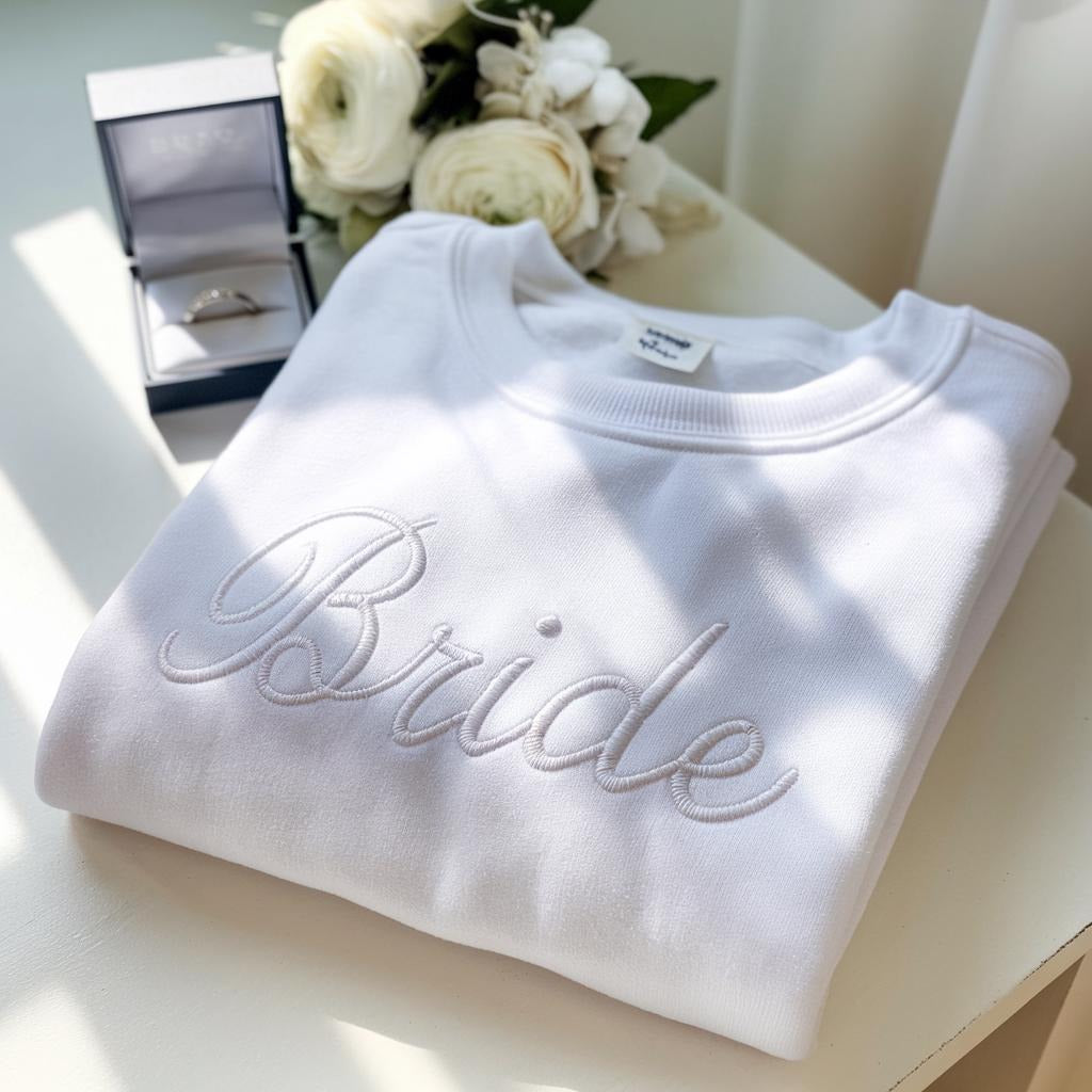 Embroidered Bride Sweatshirt, Personalized Bride Sweatshirt, Embroidered Sweatshirt, Embroidered Sweater, Bridal Shower Gifts, Groom Gifts