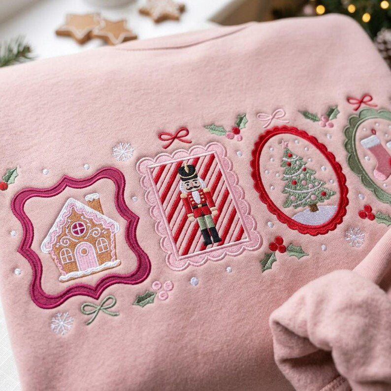 Embroidered Tis The Season Christmas Sweatshirt, Holiday Girly Coquette Crewneck, Christmas Nutcracker Postal Shirt, Cozy Winter Outfit XMASS07