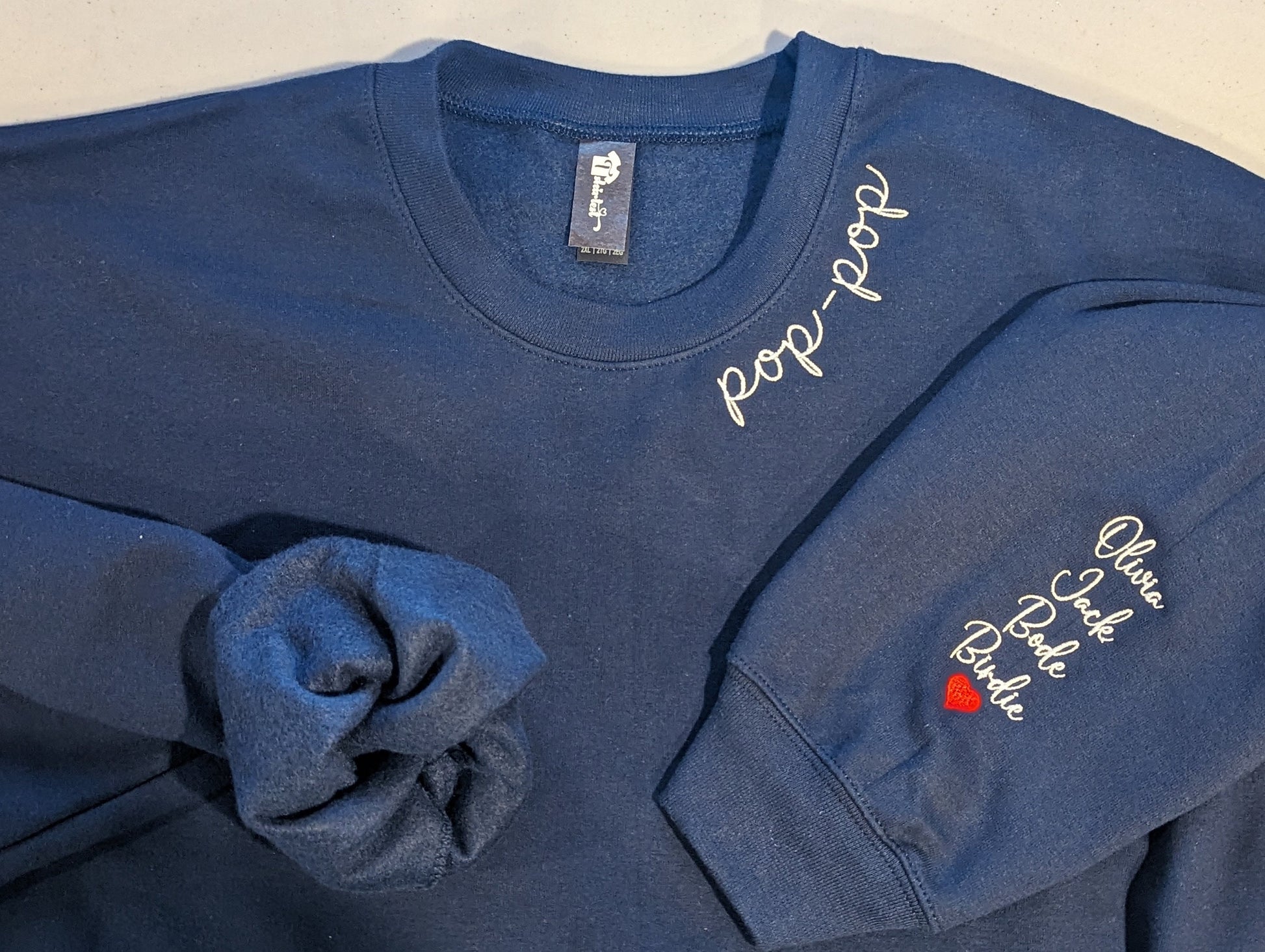 Grandpa Embroidered Sweatshirt, Personalized with Grandkids Names, Custom Grandpa Gift, Cozy Crewneck Pullover