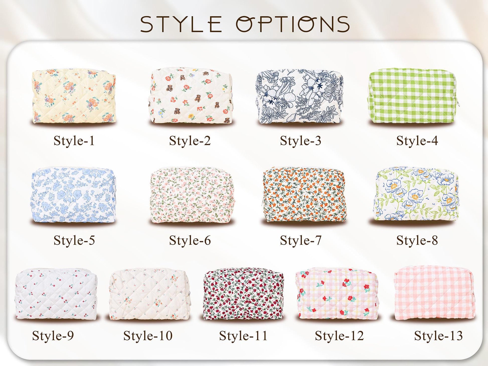 Personalized Embroidered Makeup Bag – Custom Floral Cosmetic Bag, Travel Makeup Pouch, Bridesmaid Gift for Her