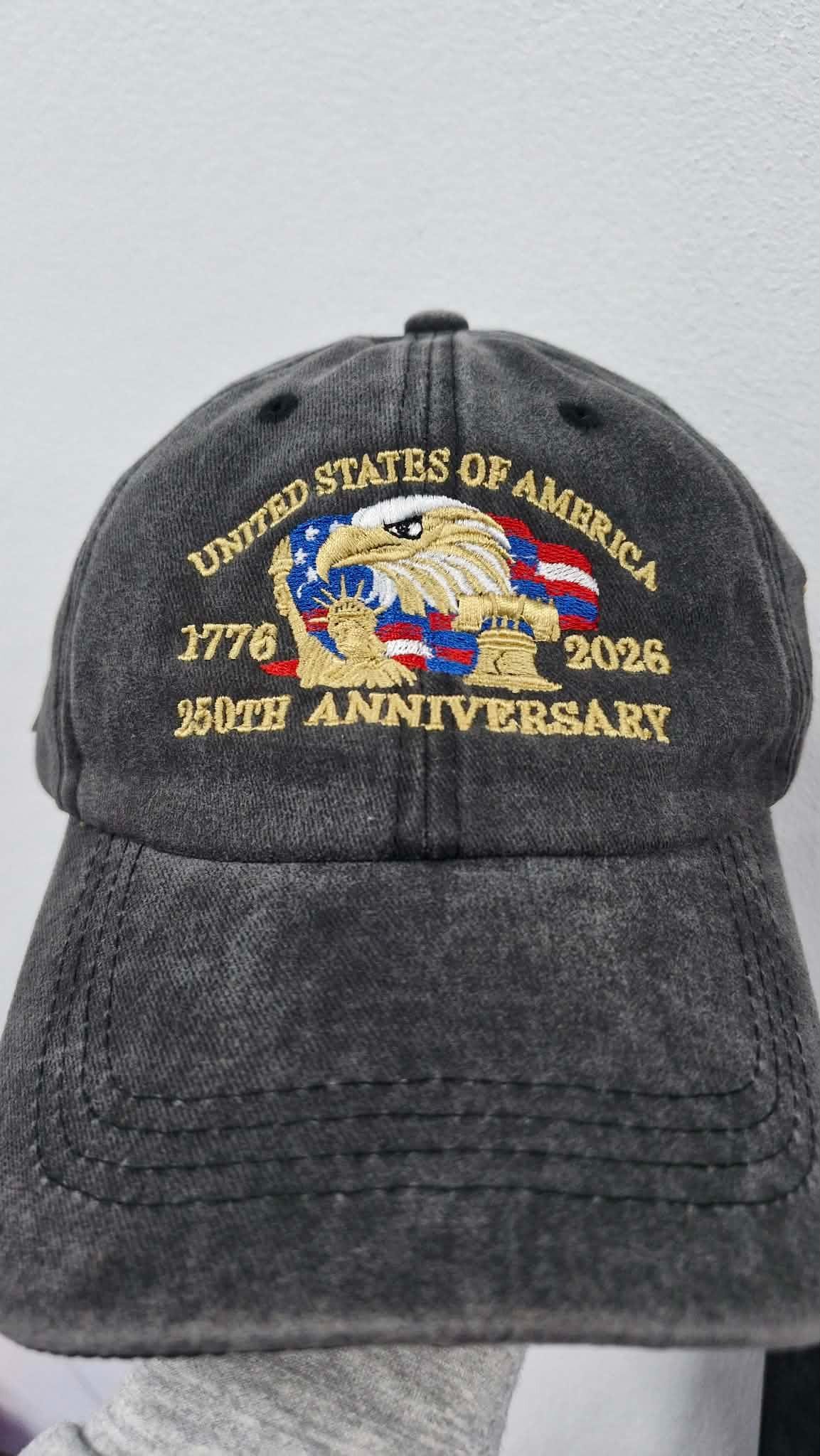 Patriotic Eagle Embroidered Hat – 250th Anniversary Eagle Hat, Personalized Patriotic Cap, USA Freedom Hat