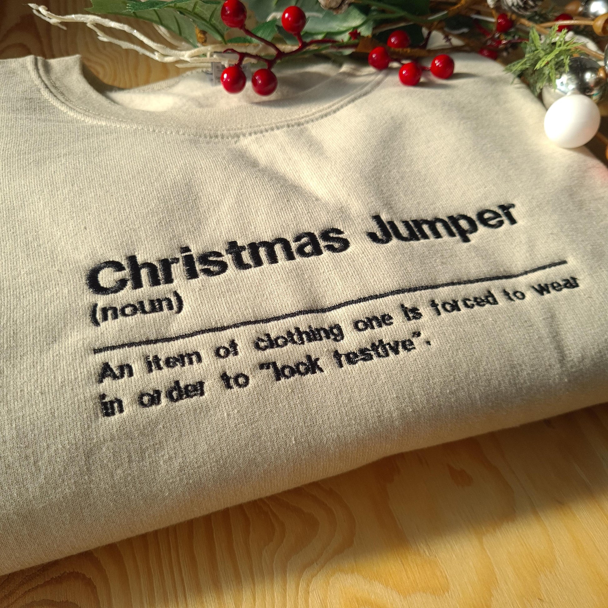 Funny Christmas Embroidered Jumper, Christmas Jumper, Christmas Definition Sweatshirt, Funny Christmas Gift, Ugly Christmas Jumper