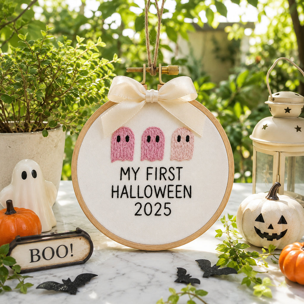 Personalized My First Halloween Embroidery Hoop, Baby's First Halloween Decor, Handmade Personalized Nursery Wall Art, Halloween Baby Keepsake Gift HOOP14