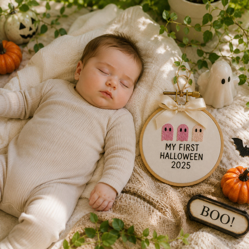 Personalized My First Halloween Embroidery Hoop, Baby's First Halloween Decor, Handmade Personalized Nursery Wall Art, Halloween Baby Keepsake Gift HOOP14