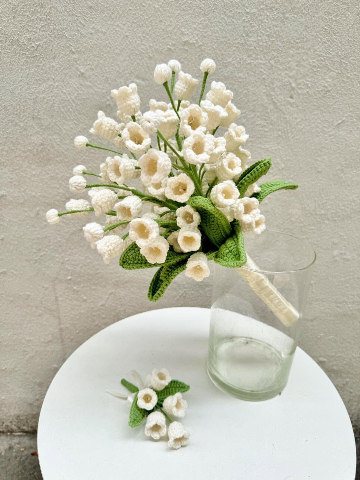 Crochet Lily of the Valley Wedding Bouquet, Handmade Crochet Flowers, Wedding Flowers, Elegant Everlasting Flower Bouquet, Bride Keepsake Gift WEDDINGF13