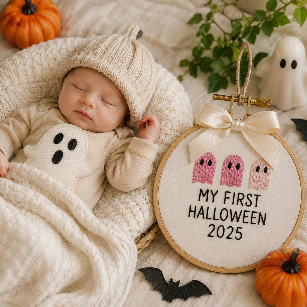 Personalized My First Halloween Embroidery Hoop, Baby's First Halloween Decor, Handmade Personalized Nursery Wall Art, Halloween Baby Keepsake Gift HOOP14