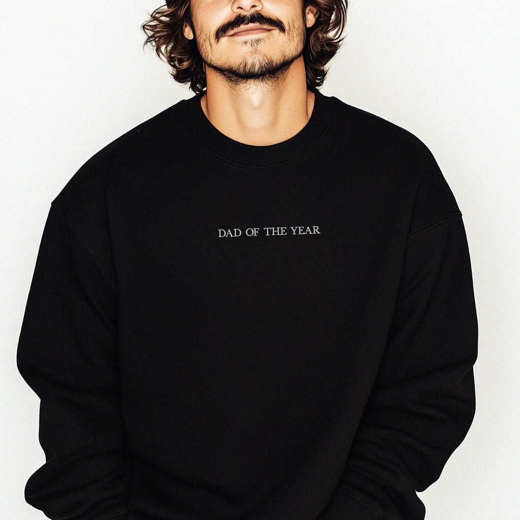 Embroidered Dad of the Year Sweatshirt, Personalized New Dad Gift, Daddy Est Year Crewneck, Gift For New Dad,  Father's Day Gift