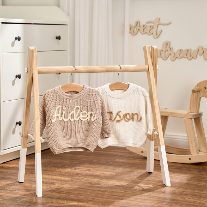 Custom Name Baby Pullover, Soft Knit Embroidered Sweater, Keepsake Baby Clothing