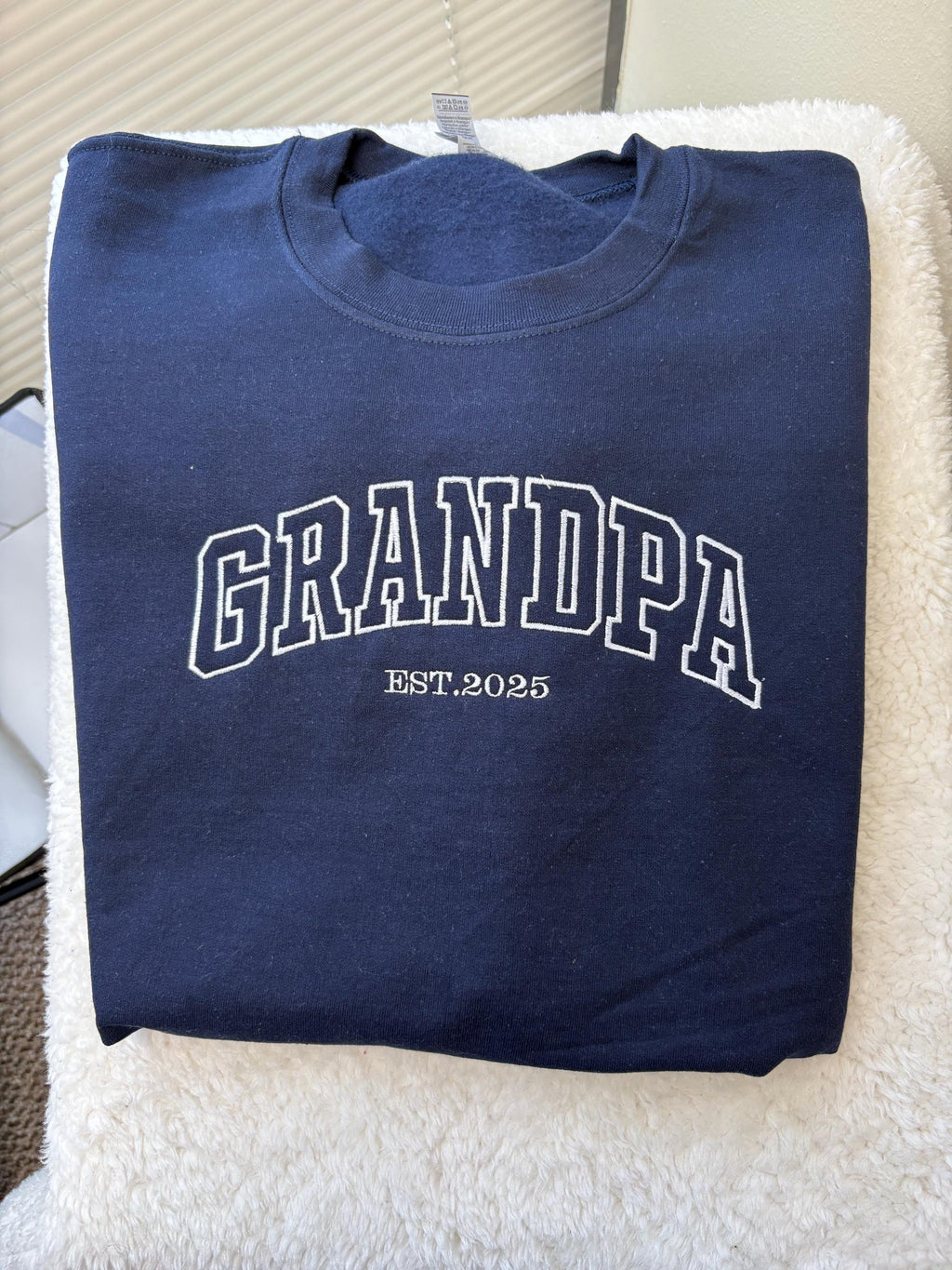 Grandpa Est. 2025 Embroidered Hoodie, Personalized New Grandpa Sweatshirt, Father’s Day Gift for Granddad, Grandbaby Reveal Custom Pullover