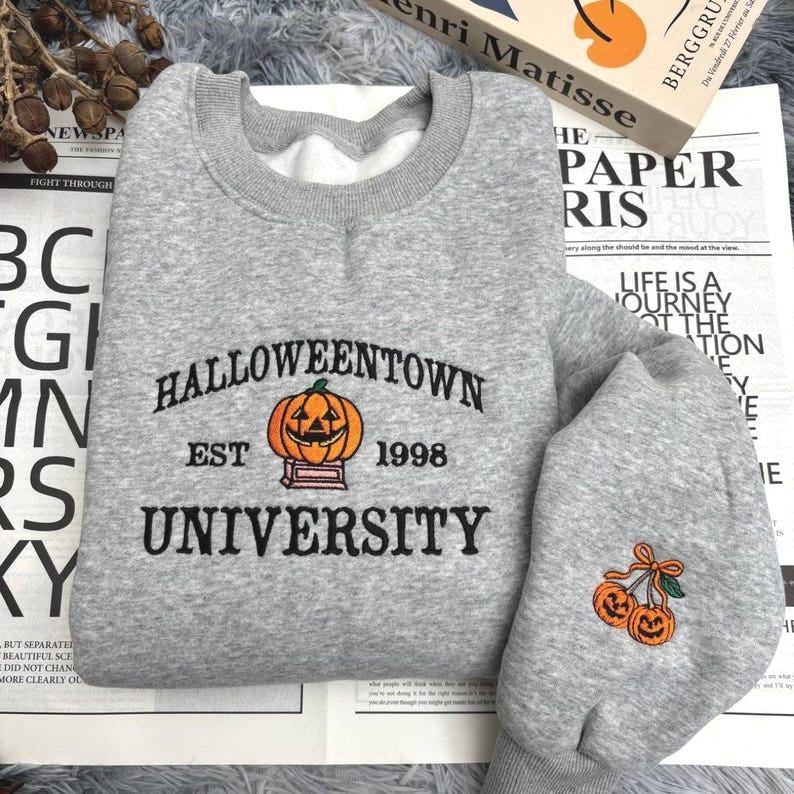 Embroidered Halloweentown Est 1998 Shirt, Halloweentown University Shirt, Pumpkin Shirt- Halloween Spooky, Halloween Gift HLNS14
