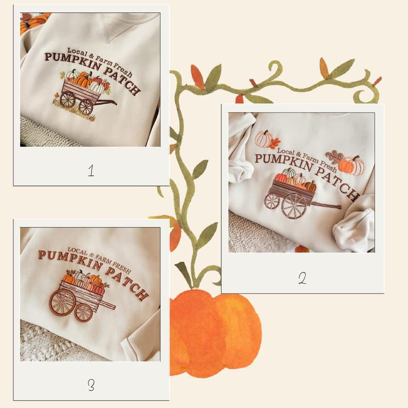 Halloween Embroidered Shirt, Pumpkin Patch Shirt, Fall Shirt, Pumpkin Crewneck, Halloween Gift, Cozy Fall Aesthetic HLEM16