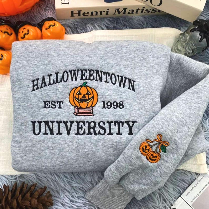 Embroidered Halloweentown Est 1998 Shirt, Halloweentown University Shirt, Pumpkin Shirt- Halloween Spooky, Halloween Gift HLNS14