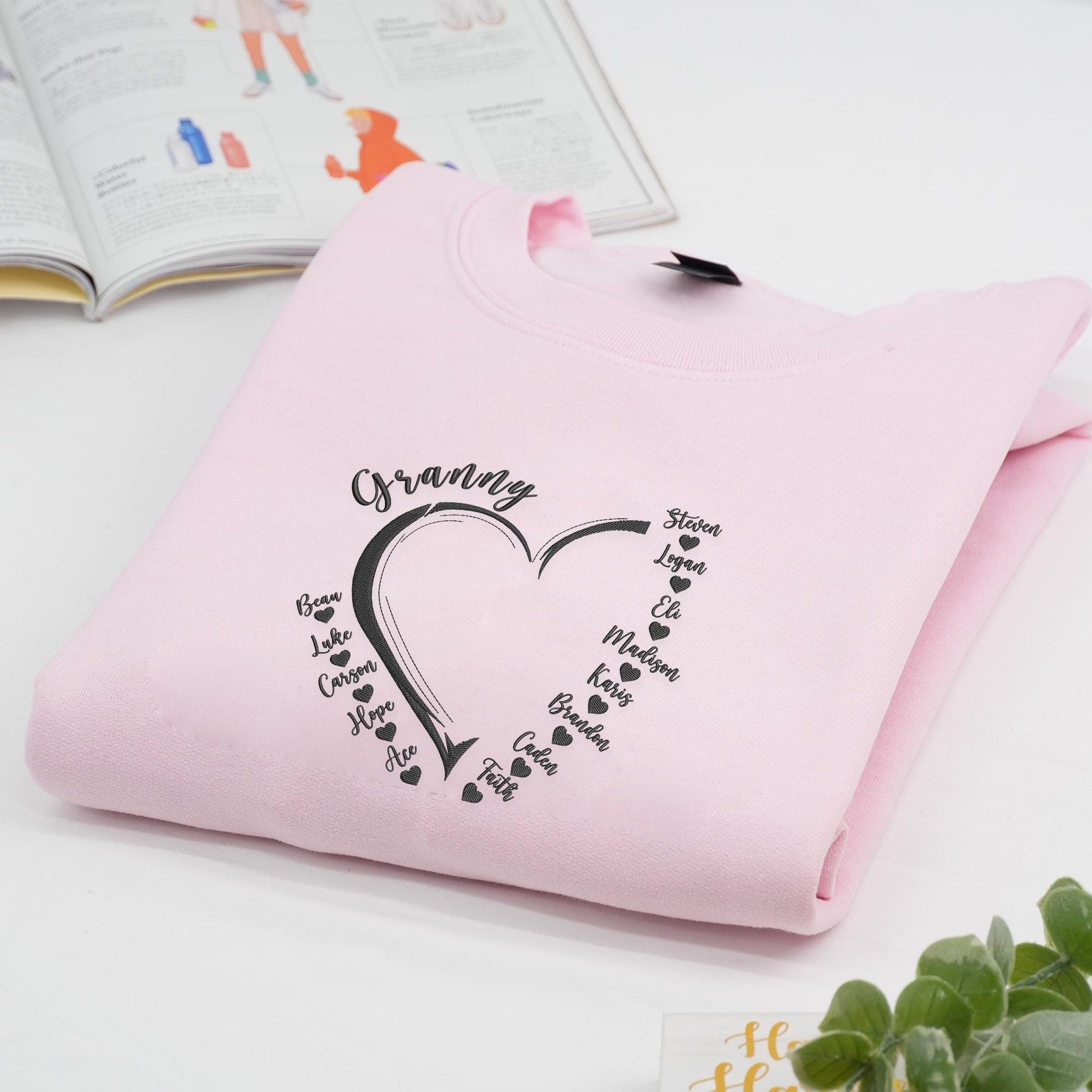 Custom Grandma Sweatshirts with Grandkids Names, Great Grandma Embroidered Sweatshirt, Custom Text Embroidered, Gift Ideas for Grandmother