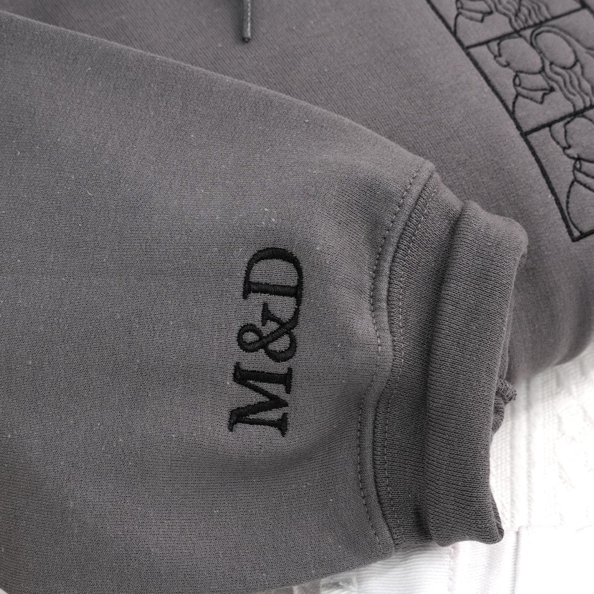 Custom Couple Hoodies with Photo, Couple Portrait Embroidered Hoodie,  Matching Hoodies For His And Her, Wedding Gift