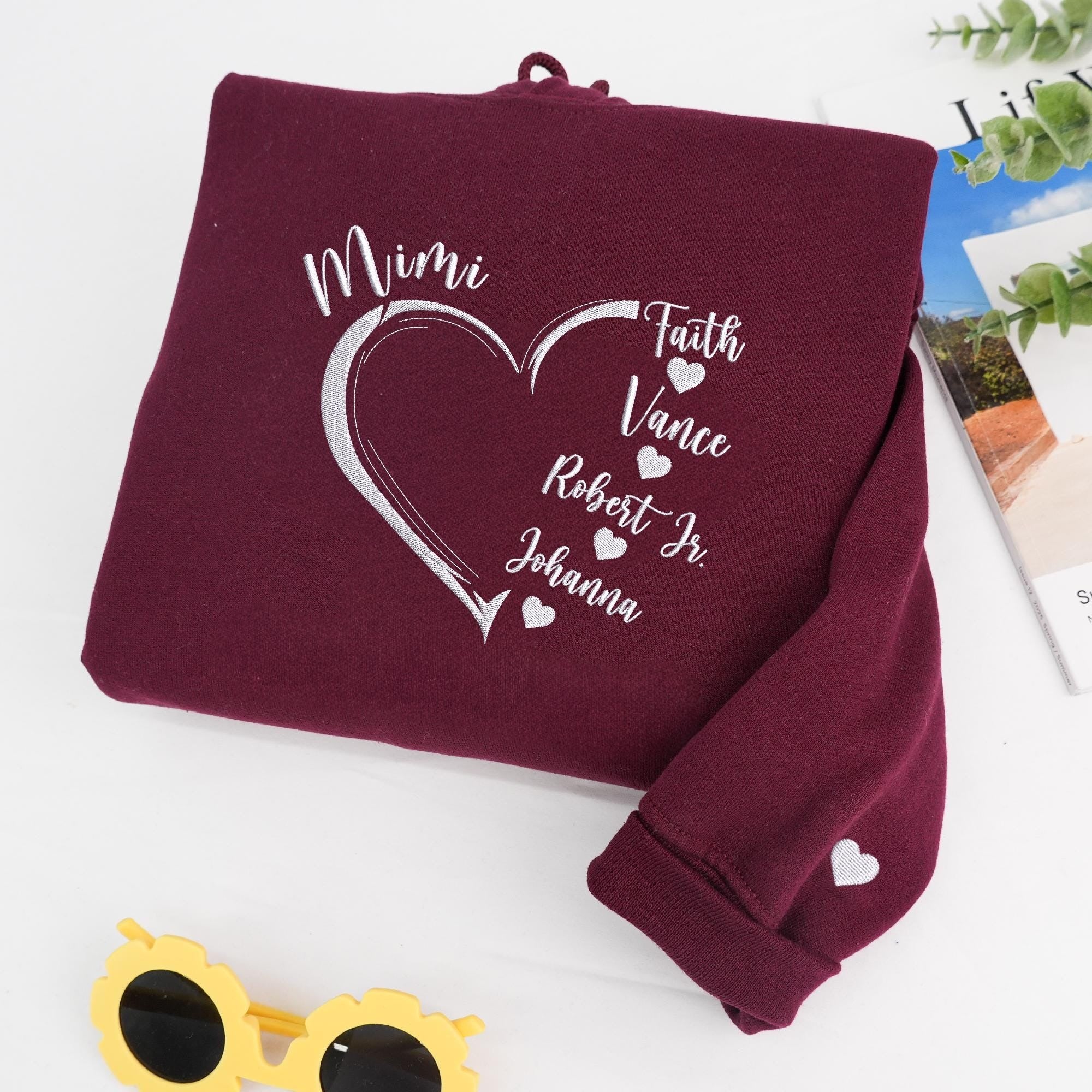 Custom Grandma Sweatshirts with Grandkids Names, Great Grandma Embroidered Sweatshirt, Custom Text Embroidered, Gift Ideas for Grandmother