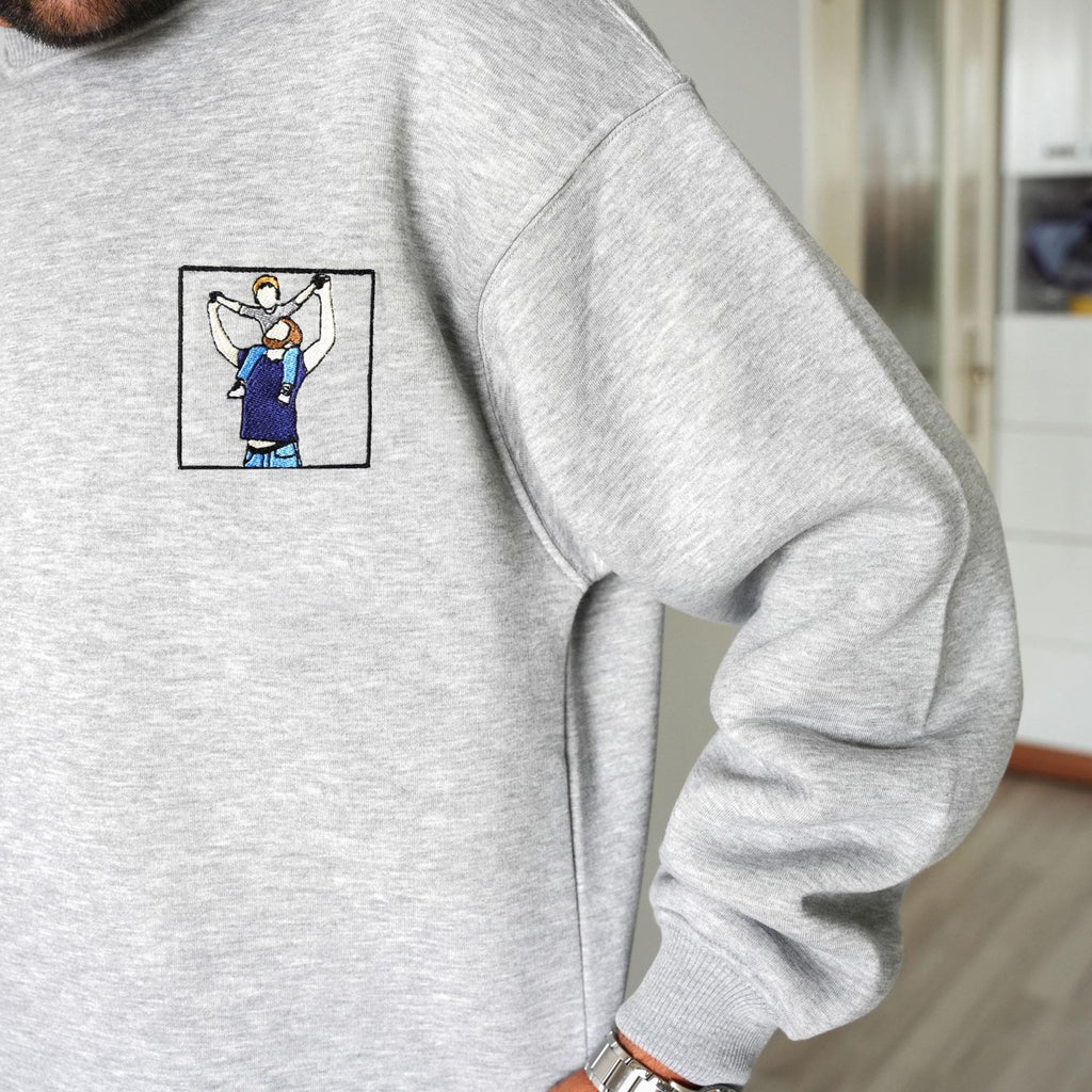 Custom Embroidered Uncle Shirt, Personalized Photo Portrait Gift, Gifts For Uncle, Family Gifts