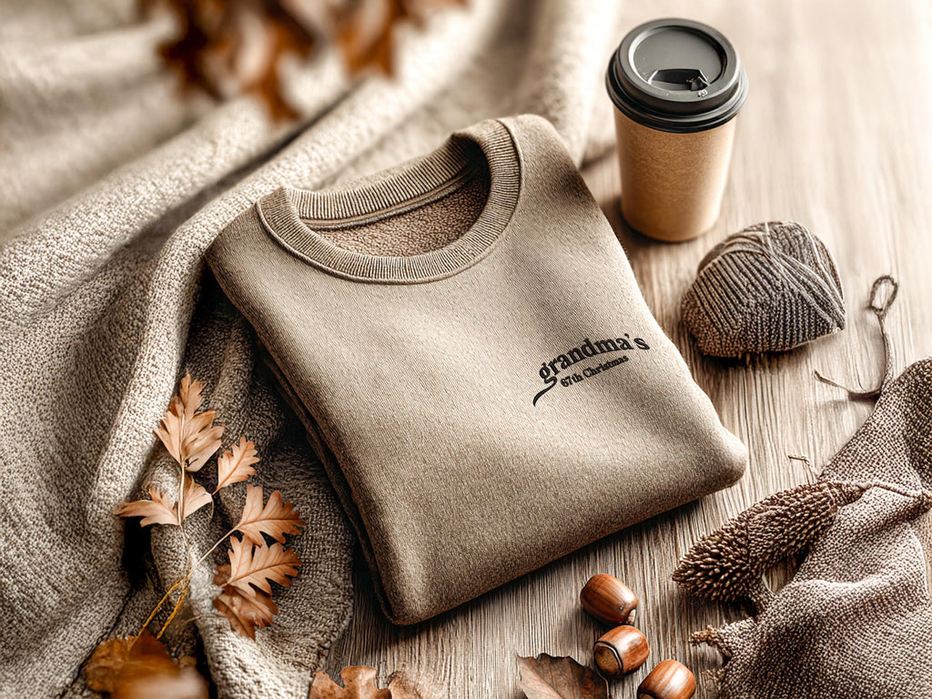 Grandma’s Christmas Embroidered Sweatshirt, Personalized Holiday Crewneck, Custom Year Gift, Pink Cozy Pullover