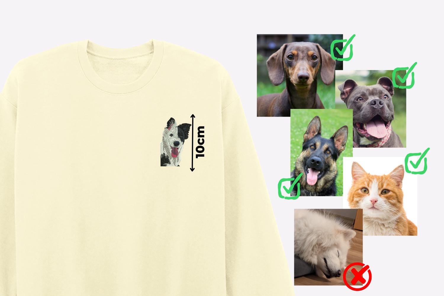 Custom Pet Embroidered Sweatshirt, Personalized Dog and Cat Portrait Hoodie, Unique Pet Face and Name Gift, Custom Embroidery for Pet Lovers