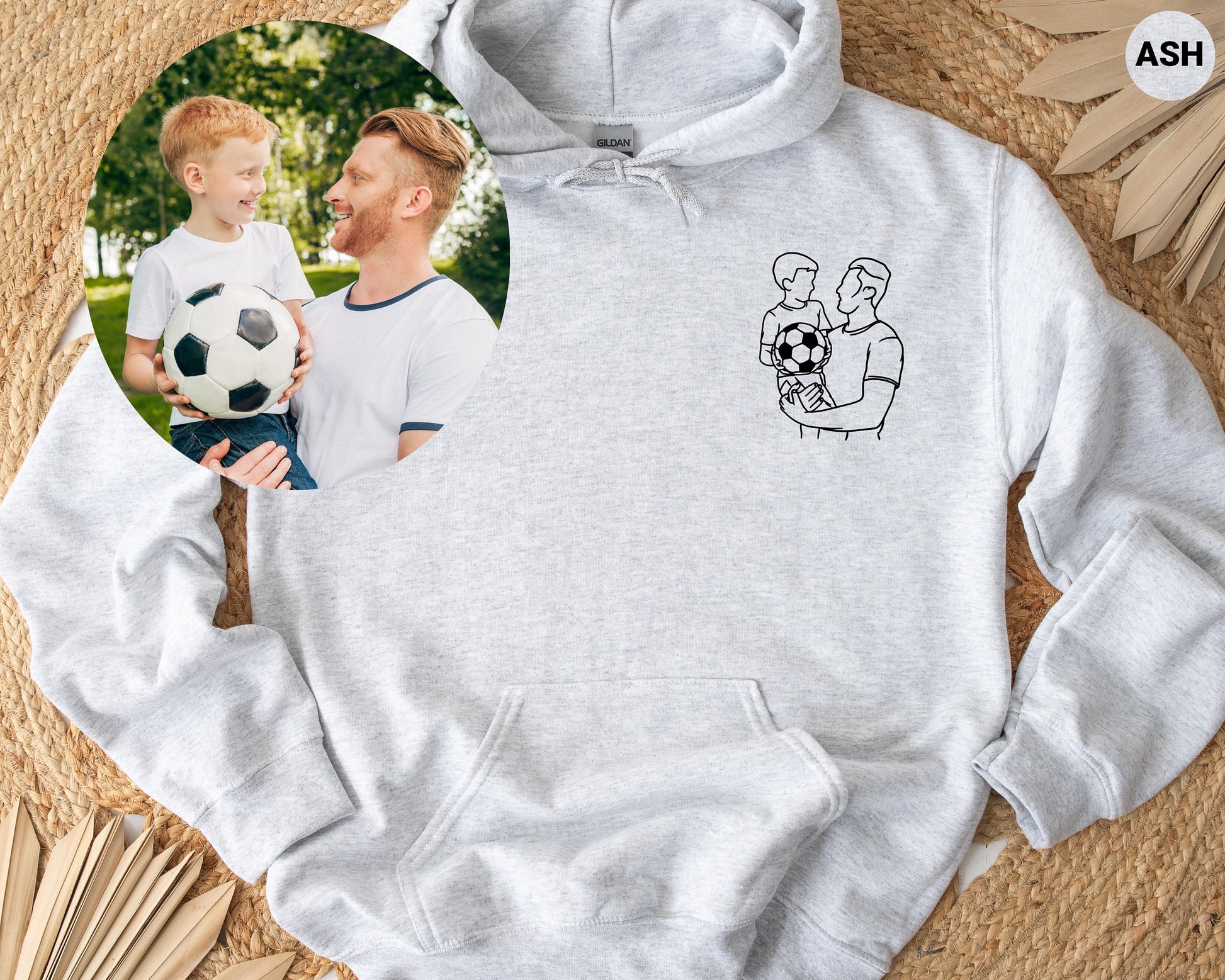Uncle Hoodie Custom Portrait From Photo,. Personalized Gift For Uncle Birthday Gifts For Him Outline Sweatshirt, Family Gifts