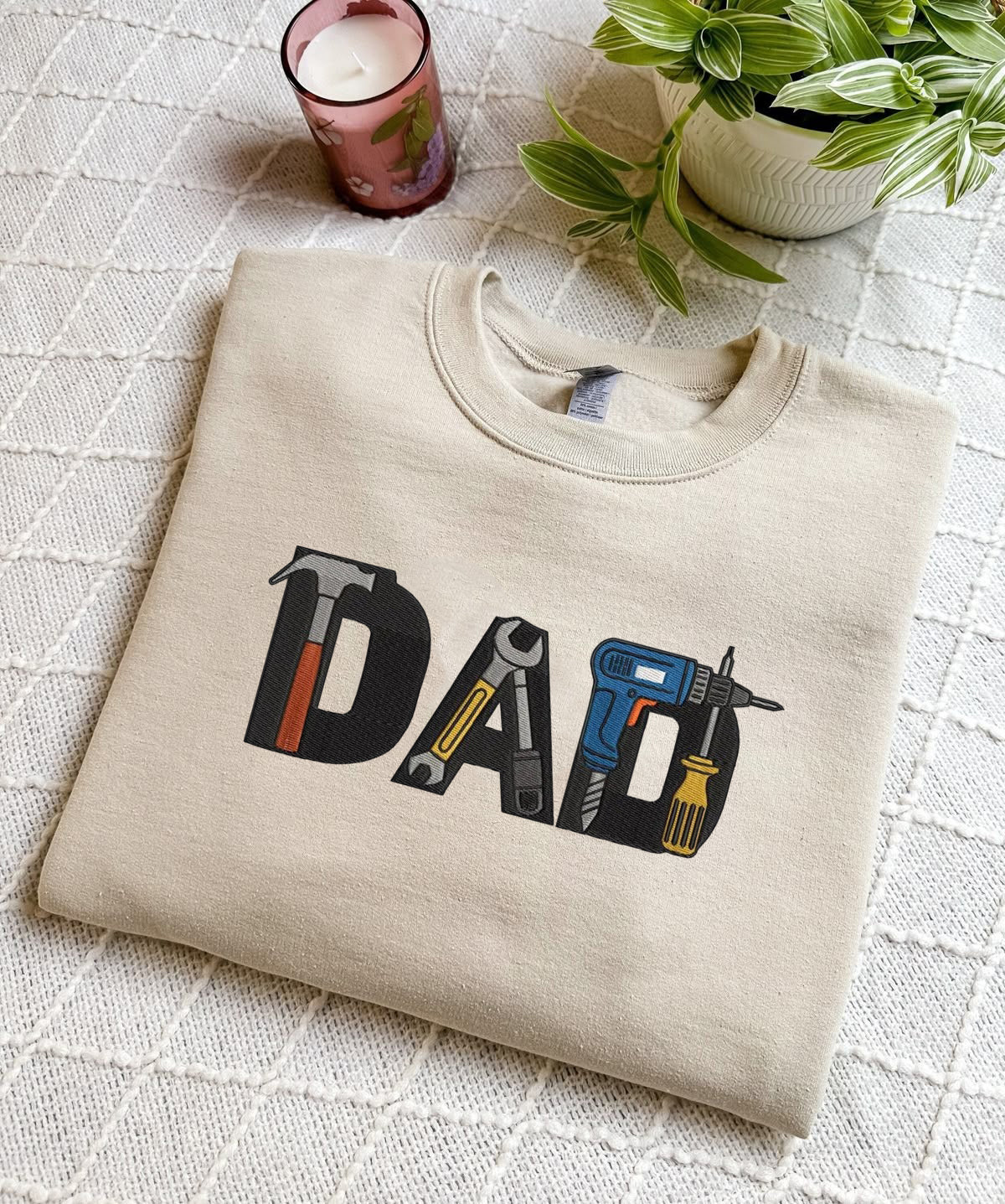 Dad Sweatshirt, Father’s Day Gift, Handy Dad Tools Design Sweater, Cool Dad Crewneck, Gift for Him, Carpenter Dad Shirt