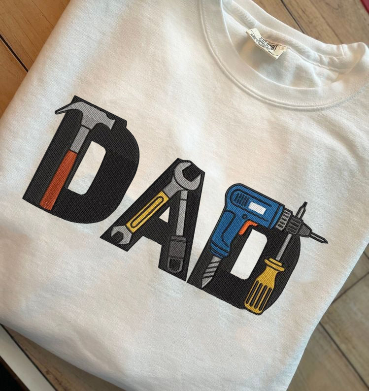 Dad Sweatshirt, Father’s Day Gift, Handy Dad Tools Design Sweater, Cool Dad Crewneck, Gift for Him, Carpenter Dad Shirt