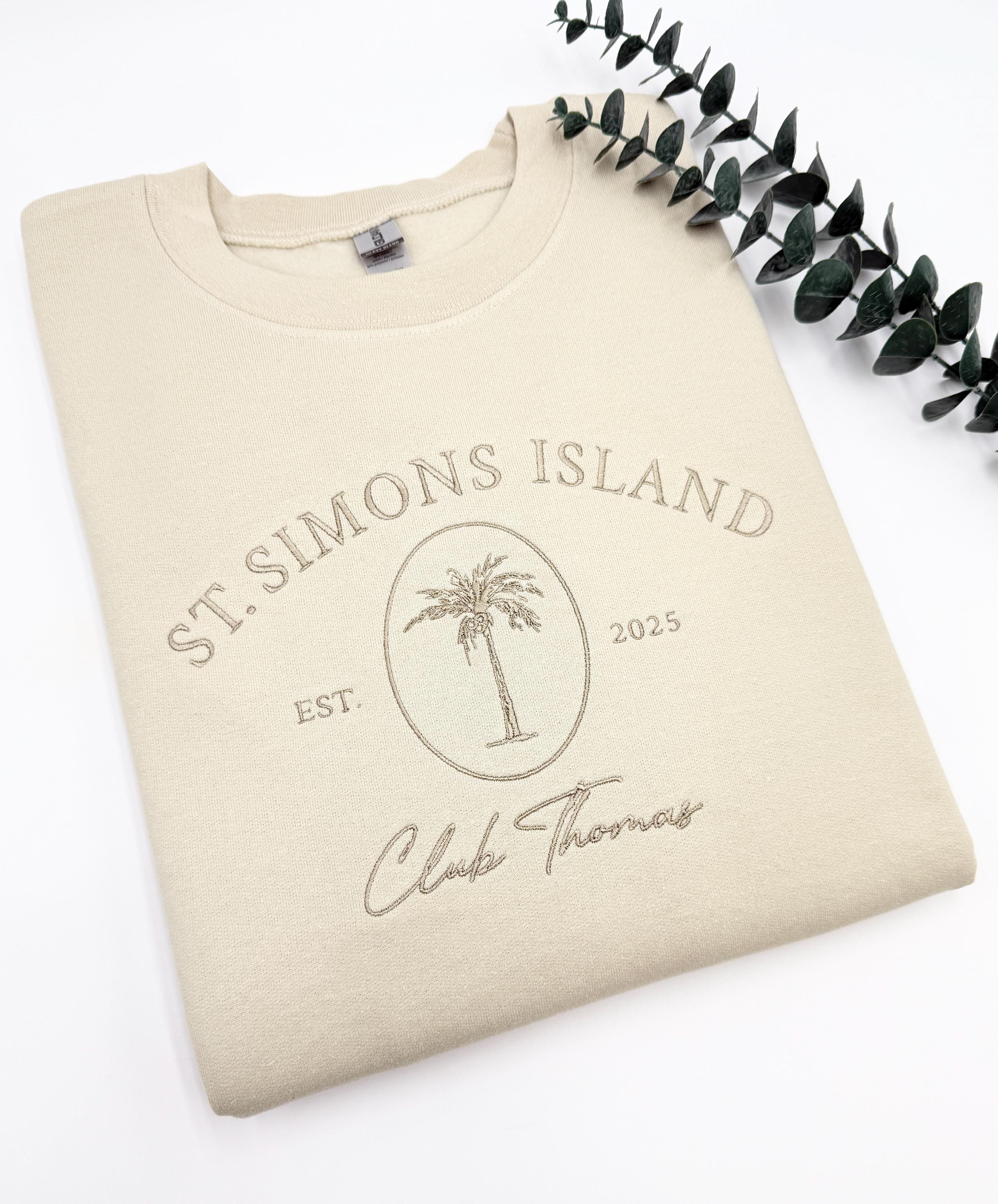 Custom Embroidered Bachelorette Sweatshirt: Charleston Social Club Wedding Favors