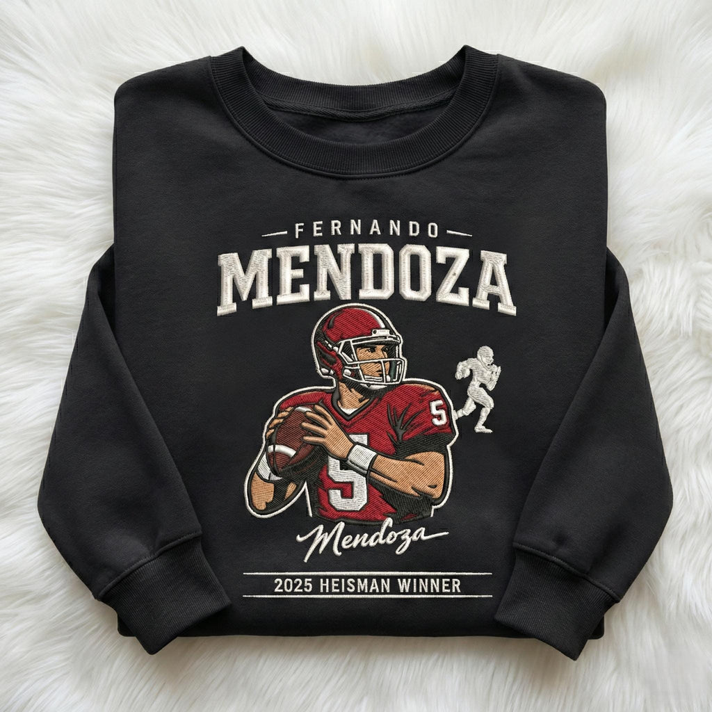 Embroidered Mendoza Indiana Football Sweatshirt, Let’s Go Hoosiers Shirt, Trendy Game Day Apparel, Unisex Hoodie, College Football Fan Gift