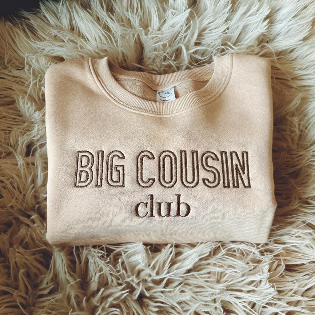 Big Cousin Embroidered Shirt, Future Big Cousin, Big Cousin Shirts Pregnancy Announcement, Baby Announcement Shirt, Baby Shower Gift