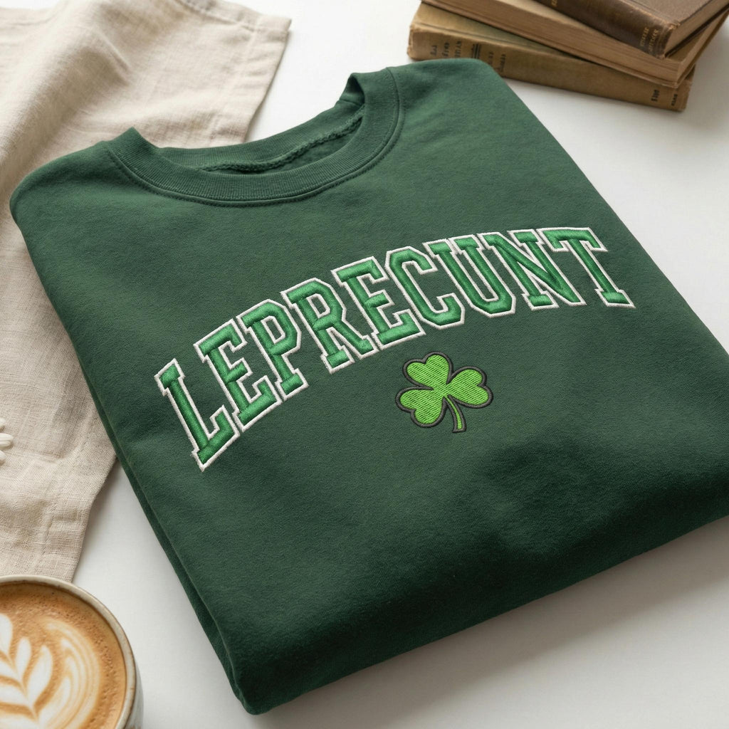 St Paddys Leprecunt Embroidered Sweatshirt, Aesthetic Party Girl Outfit, St Patricks Day Going Out Shirt, Besties Matching Shirts