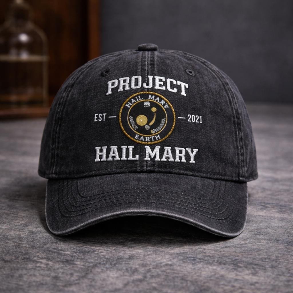 Project Hail Mary Embroidered Hat, Amaze Retro Sci-Fi Denim Cap, Rocky Eridian Cap, Booktok Alien Merch